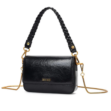 Bolsa Santa Lolla Baguete Metalizado Snake Alça Trança  0470.4B5E.037C