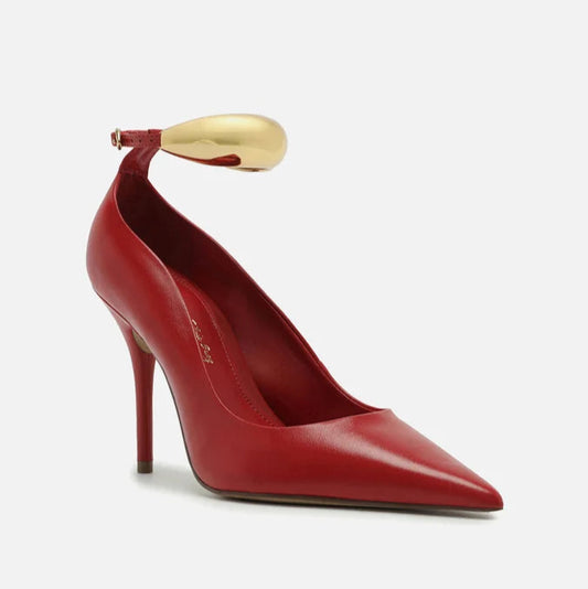 Scarpin Arezzo Couro Salto Fino Tira Silvia Braz A127540109