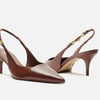 Scarpin Arezzo Couro Slingback Detalhe Metal A127570089