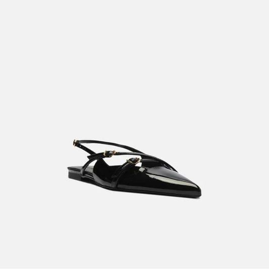 Sapatilha Arezzo Verniz Slingback Tiras Fivelas A132190004