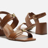 Sandália Arezzo Couro Salto Bloco Tiras Tachas  A134360019