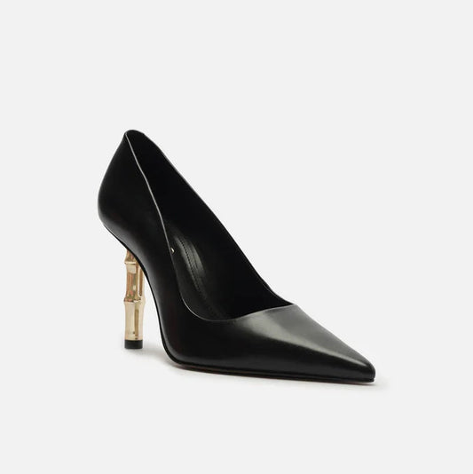 Scarpin Arezzo Couro Salto Bamboo Metal A135490001