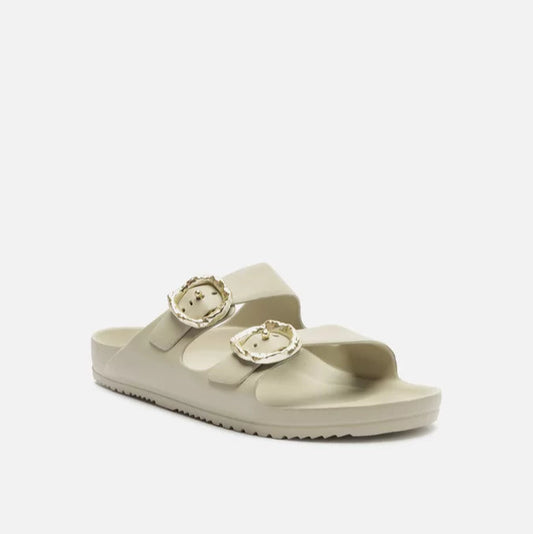 Sandália Arezzo Slide Fivelas Metal Sol Brizza Z190600007