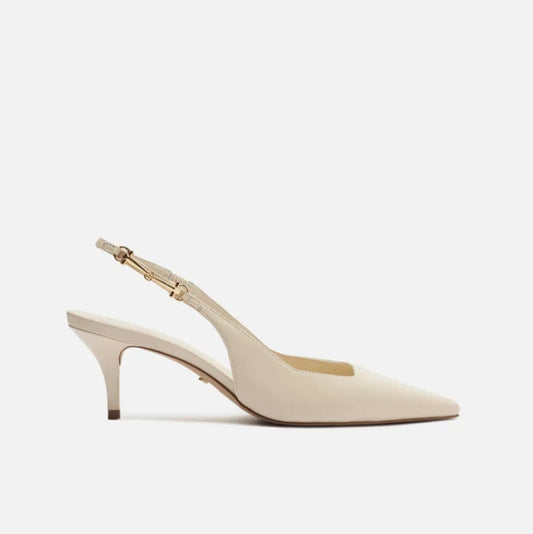 Scarpin Arezzo Couro Slingback Detalhe Metal A127570089