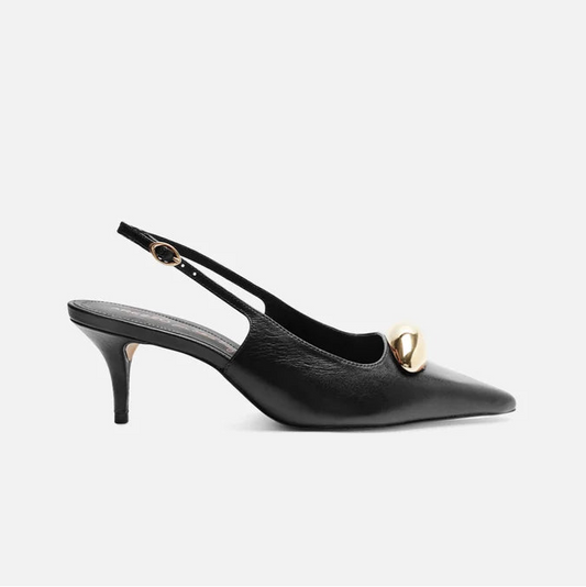Scarpin Arezzo Couro Slingback Metal Silvia Braz A127570108