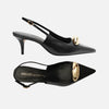 Scarpin Arezzo Couro Slingback Metal Silvia Braz A127570108