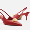Scarpin Arezzo Couro Slingback Metal Silvia Braz A127570108