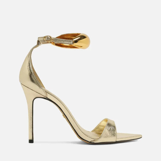 Sandália Arezzo Couro Salto Fino Metal Silvia Brazz A129770033