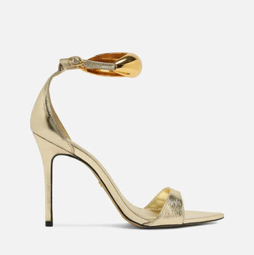 Sandália Arezzo Couro Salto Fino Metal Silvia Brazz A129770033