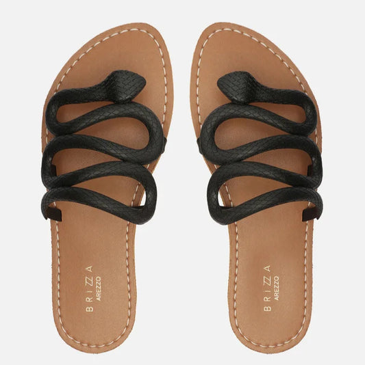 Rasteira Arezzo Bico Redondo Snake Nancy Z190300012