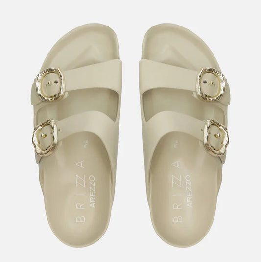 Sandália Arezzo Slide Fivelas Metal Sol Brizza Z190600007