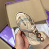 Sandália Comfortflex Salto Médio Enfeite Dourado 2457402